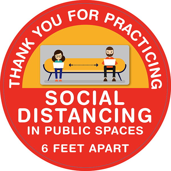 Thank You For Practicing Social Distancing Sticker - 11x17