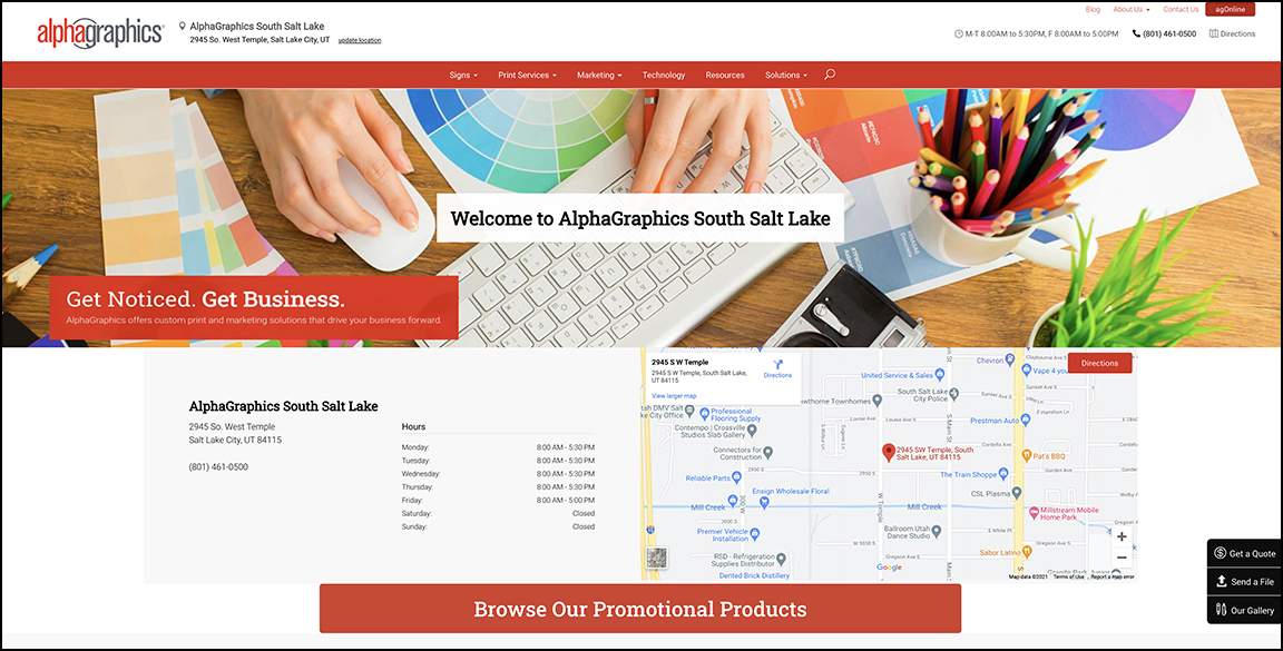 AlphaGraphics South Salt Lake New Homepage
